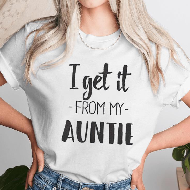 I Get It From My Auntie Creeper Funny Family Baby Women T-Shirt Gifts for Women