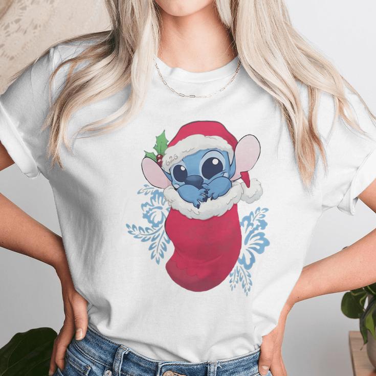 Baby Stitch In Christmas Stocking Women T-Shirt Gifts for Women