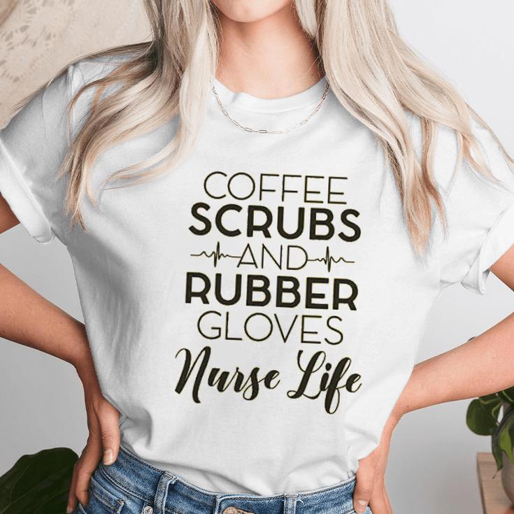 Coffee And Rubber Gloves Nurse Women T-Shirt Gifts for Women