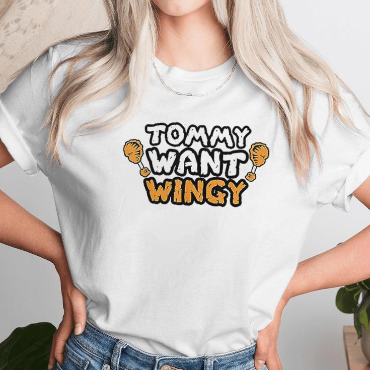 Funny Chicken Wing Tommy Want Wingy Women T-Shirt Gifts for Women