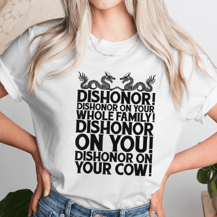 Funny Sarcastic Quotes Gift Dishonor On Your Cow Women T-Shirt Gifts for Women