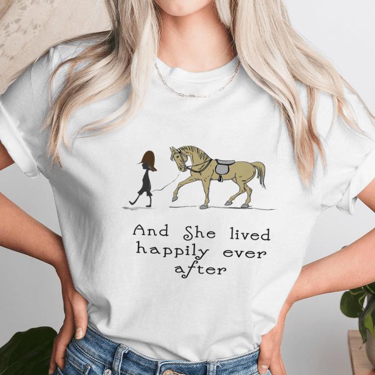 Happily Ever After Horse Equestrian Tee Women T-Shirt Gifts for Women