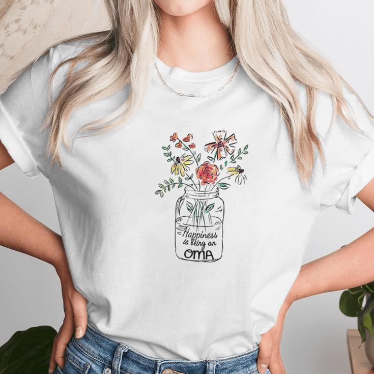 Happiness Is Being Oma Life Flower Artgrandma Women T-Shirt Gifts for Women