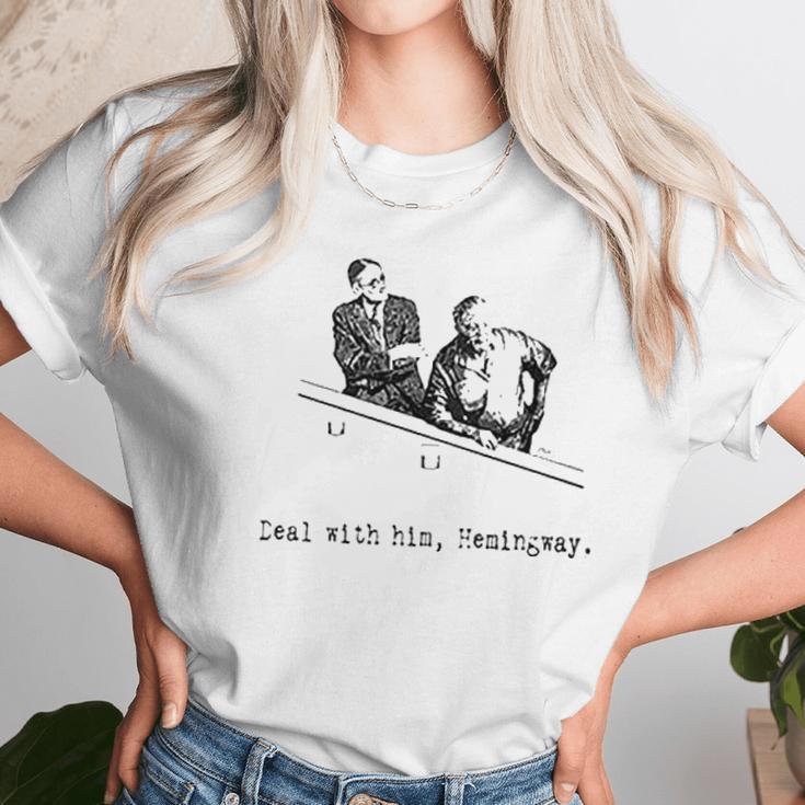 James Joyce X Ernest Hemingway Drunken Shenanigans Painting Classic Women T-Shirt Gifts for Women