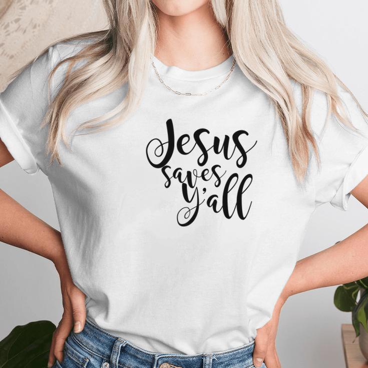 Jesus Saves Yall Southern Christian Womens Women T-Shirt Gifts for Women