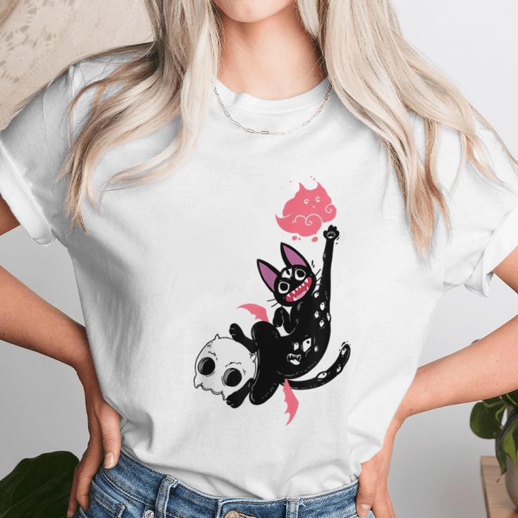 Kawaii Black Cat Pastel Goth Lovers Emo Cat Men Women T-Shirt Graphic Print Casual Unisex Tee Women T-Shirt Gifts for Women