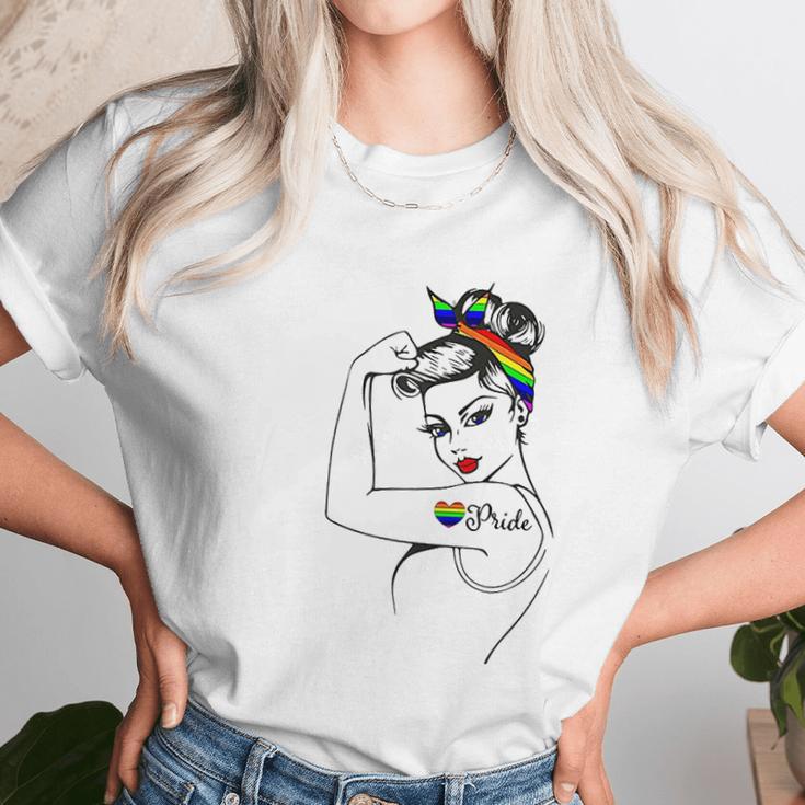 Lgbt Girl Power Pin Up Retro Art By Anne Cha Flag Gay Pride Women T-Shirt Gifts for Women