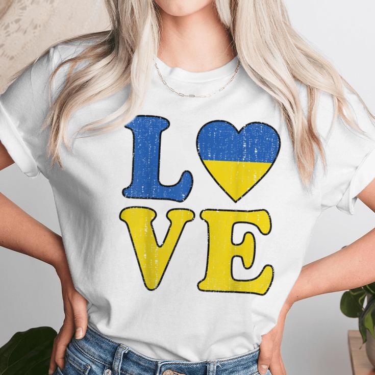 Love Support Ukraine I Stand With Ukraine Ukrainian Flag Men Women T-Shirt Graphic Print Casual Unisex Tee Women T-Shirt Gifts for Women