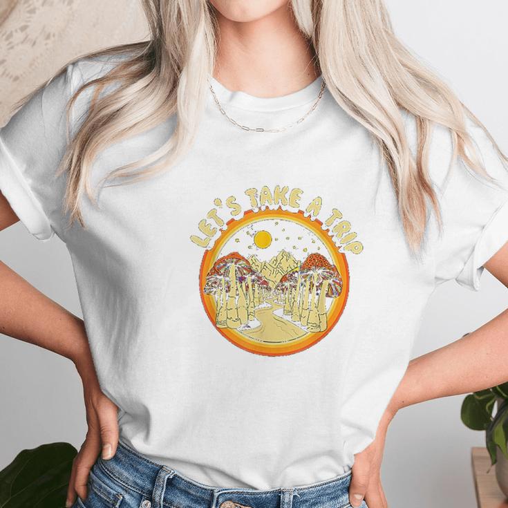 Magic Mushroom Trippy Hippie Women T-Shirt Gifts for Women