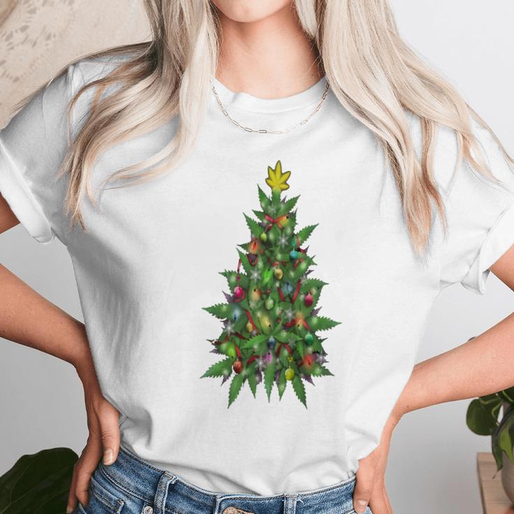 Marijuana Christmas Tree Women T-Shirt Gifts for Women