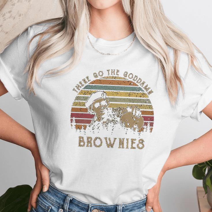 Mens There Go The Goddamn Brownies Vintage Women T-Shirt Gifts for Women