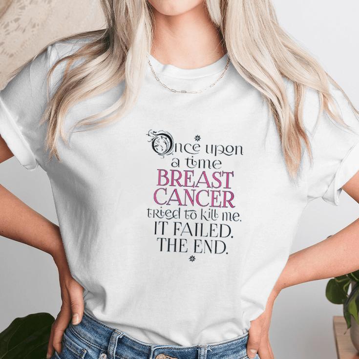 Once Upon A Time Womens I Beat Breast Women T-Shirt Gifts for Women