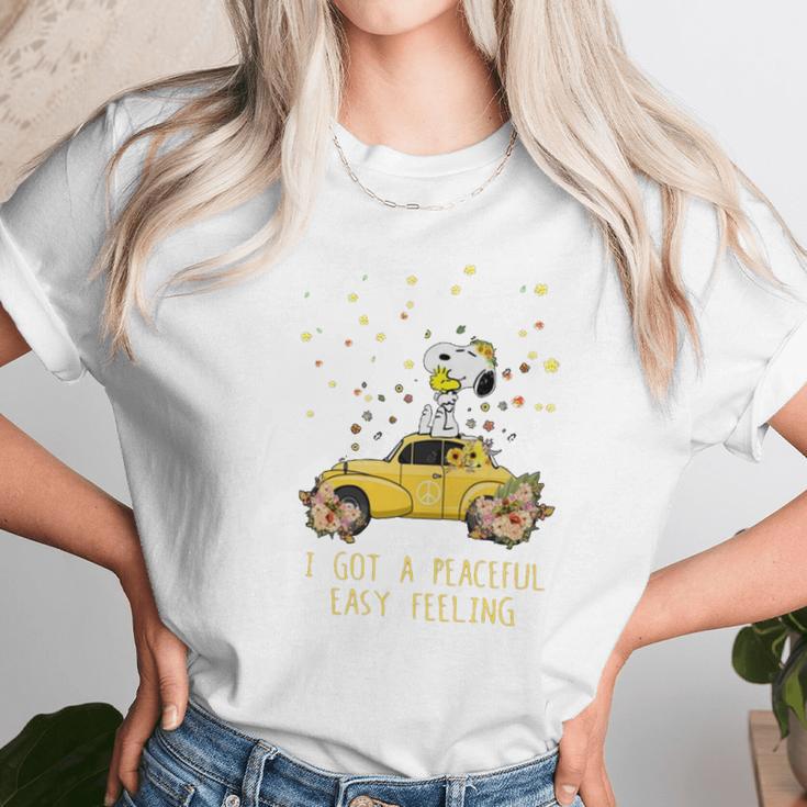 Peace Volkswagen Beetle Snoopy I Got A Peaceful Women T-Shirt Gifts for Women