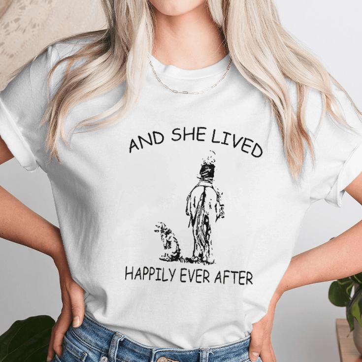 And She Lived Happily Ever After Funny Horse Dogs Women T-Shirt Gifts for Women