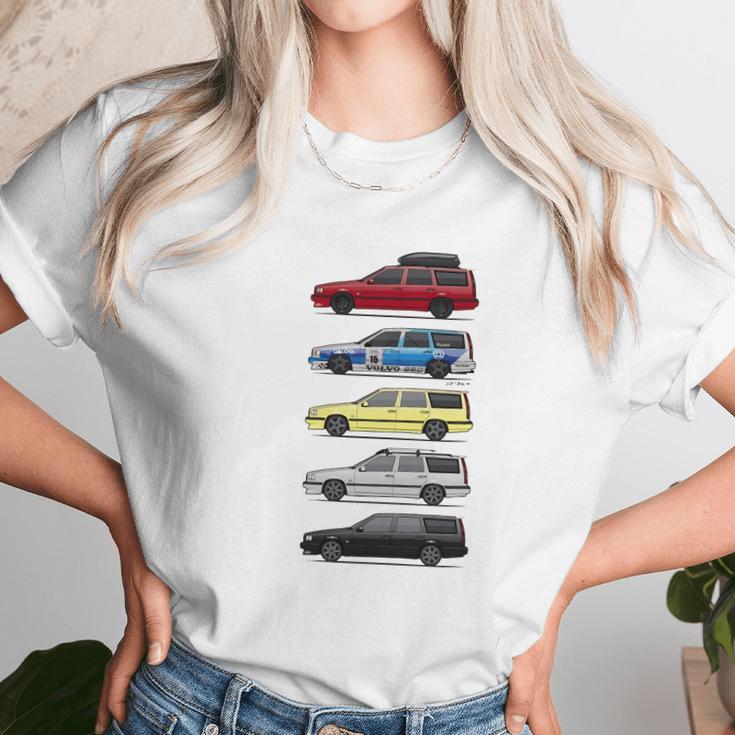 Stack Of Volvo 850R T5 Wagons Womens T-Shirts Women T-Shirt Gifts for Women