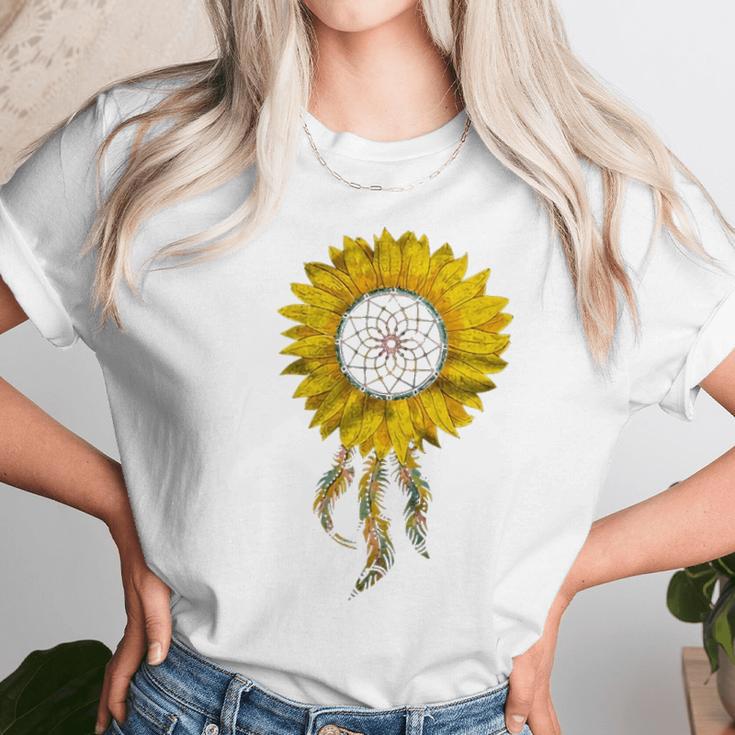 Sunflower Tribal Dreamcatcher Summer Flower Floral Design Unisex SunflowerSunflower Sunflower S Sunflower Gift Women T-Shirt Gifts for Women