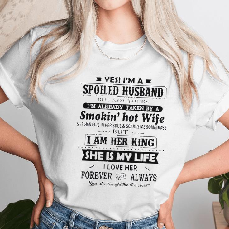 Yes I Am A Spoiled Husband Taken By A Smoking Hot Wife Women T-Shirt Gifts for Women