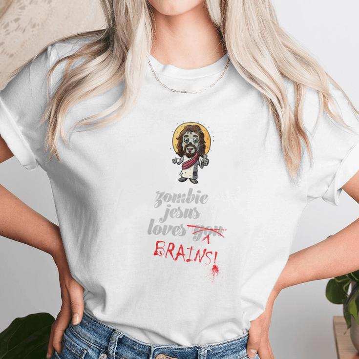 Zombie Jesus Loves You Meme Women T-Shirt Gifts for Women