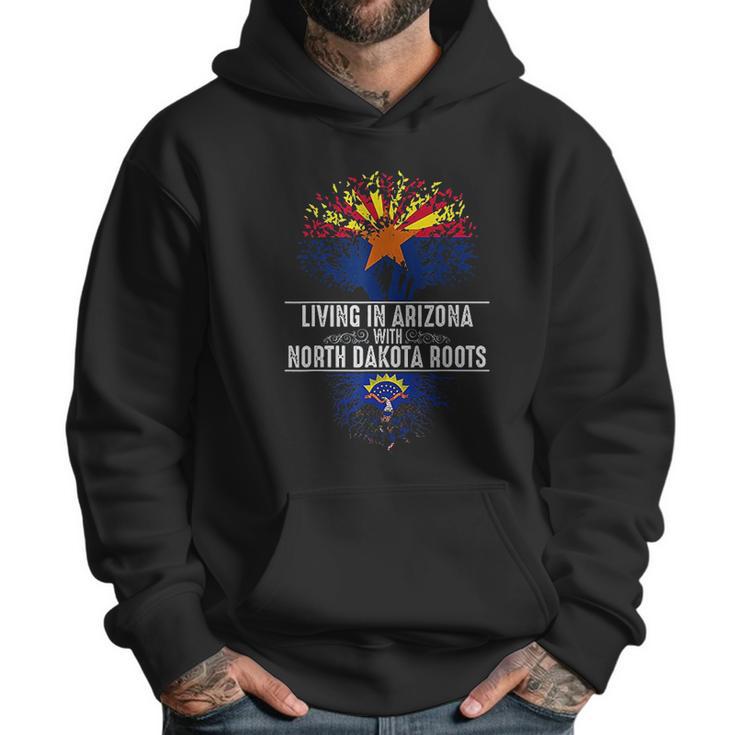 Arizona Home North Dakota Roots State Tree Flag Gift Men Hoodie