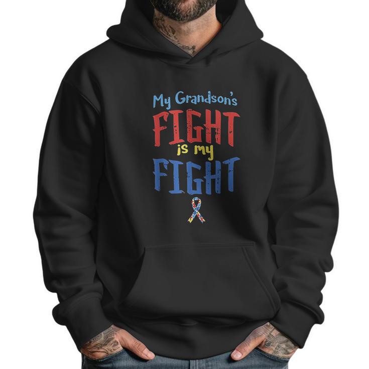 Autism Awareness  Autistic Grandsons Fight Grandparent Men Hoodie