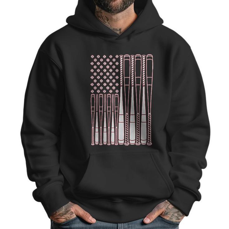 Baseballs And Bats American Flag Youth Men Hoodie