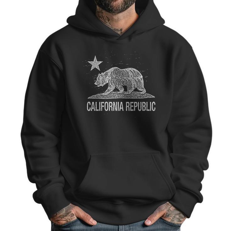 California Republic Cali Bear Star Vintage State Flag Men Hoodie