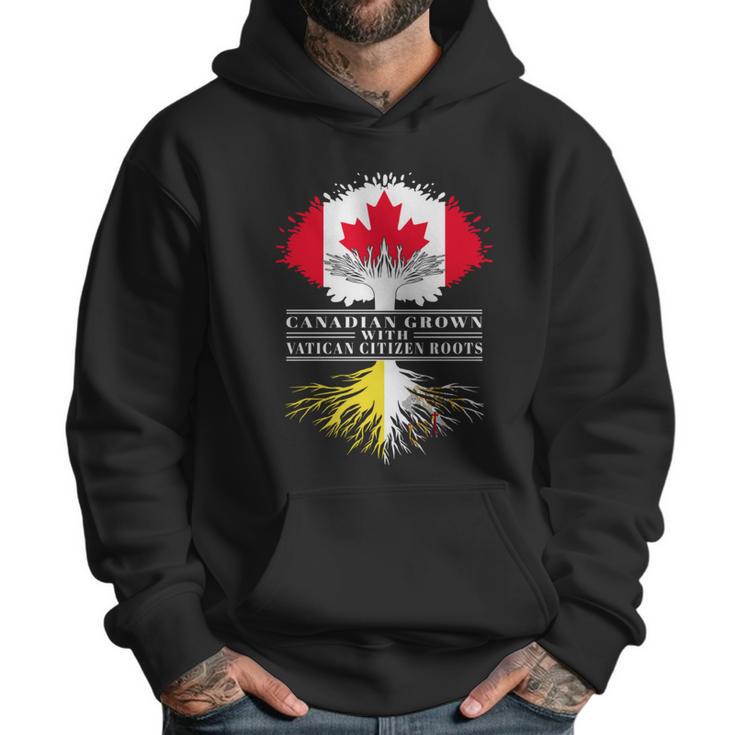 Canadian Grown With Vatican Citizen Roots Canada Vatican City Flag Tree Men Hoodie