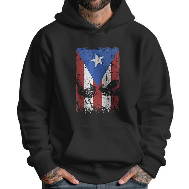 Cock Fight Gallos Gallero Fighting Rooster Puerto Rico Flag Men Hoodie