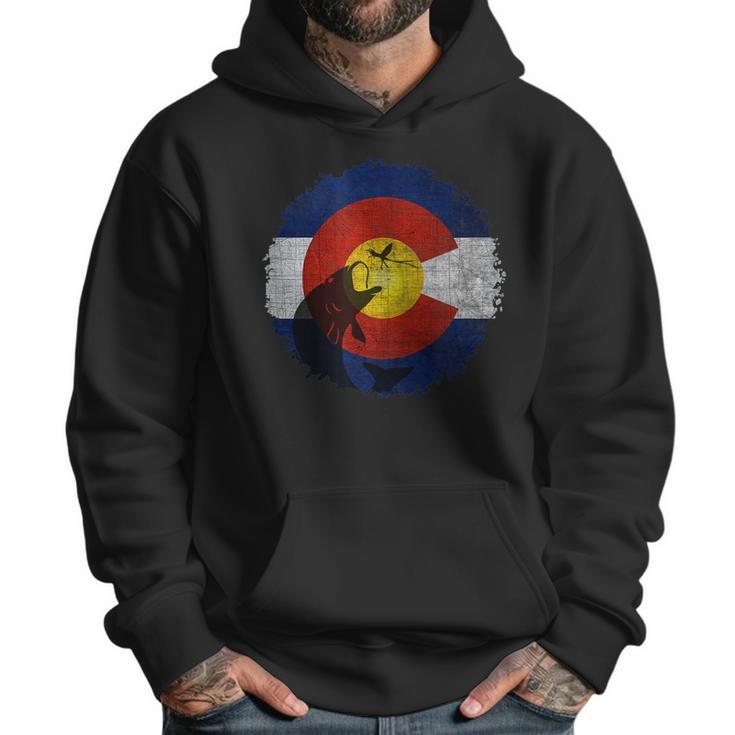 Colorado Flag  With Fly Fishing Design Men Hoodie