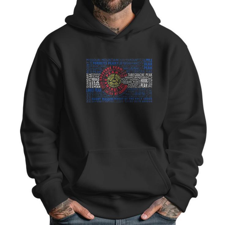 Colorado Fourteeners State Flag 14Er Hiker Climber Gift Men Hoodie