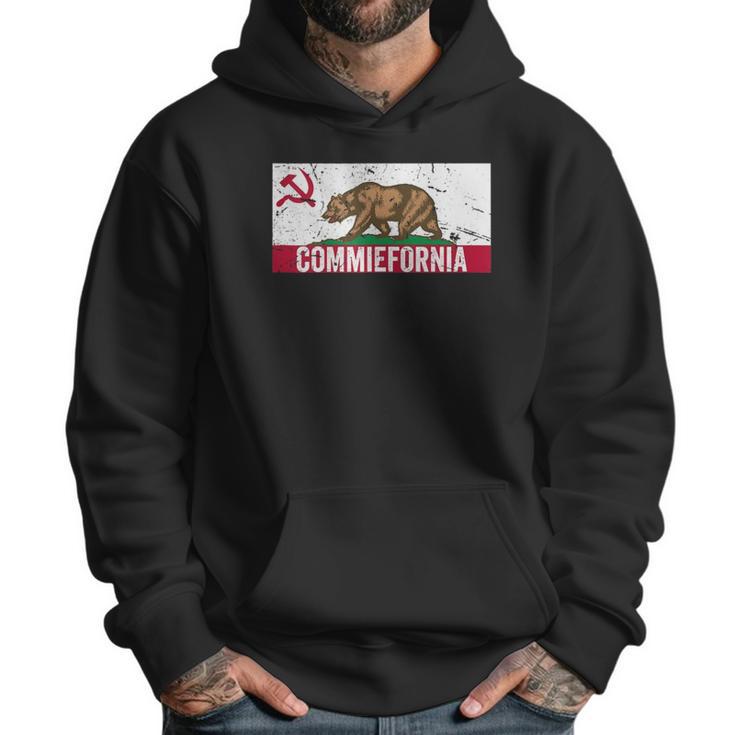 Commiefornia Funny Anti Marxist Communist California Flag Men Hoodie