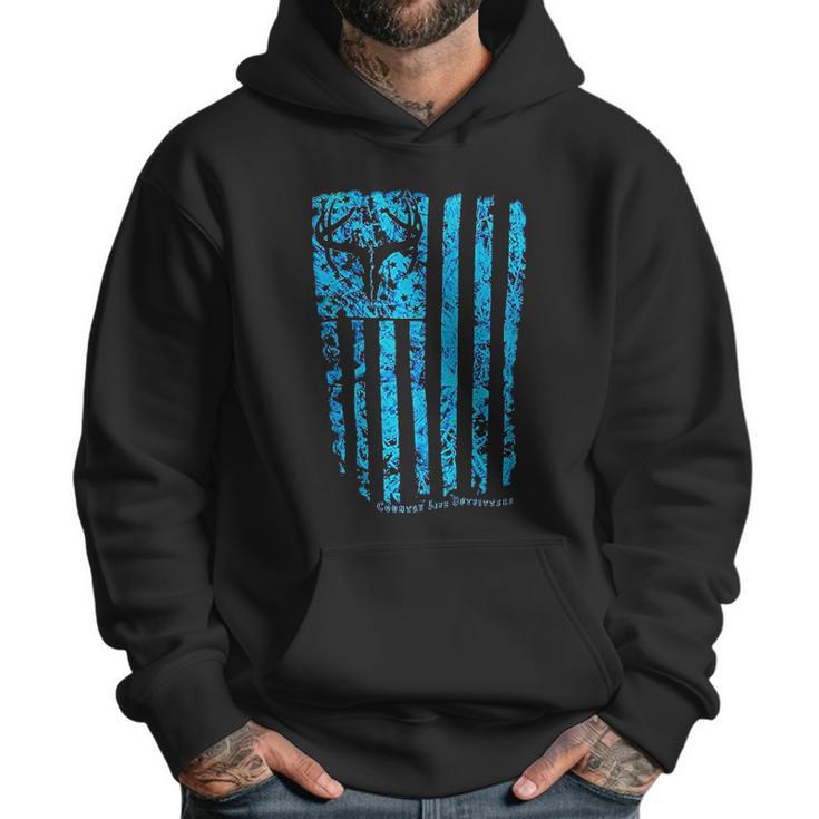 Country Life Outfitters Blue Camo American Flag Black Men Hoodie