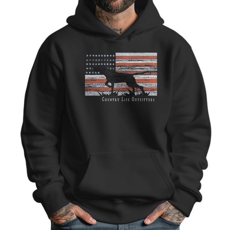 Country Life Outfitters Pointer Dog American Flag Men Hoodie