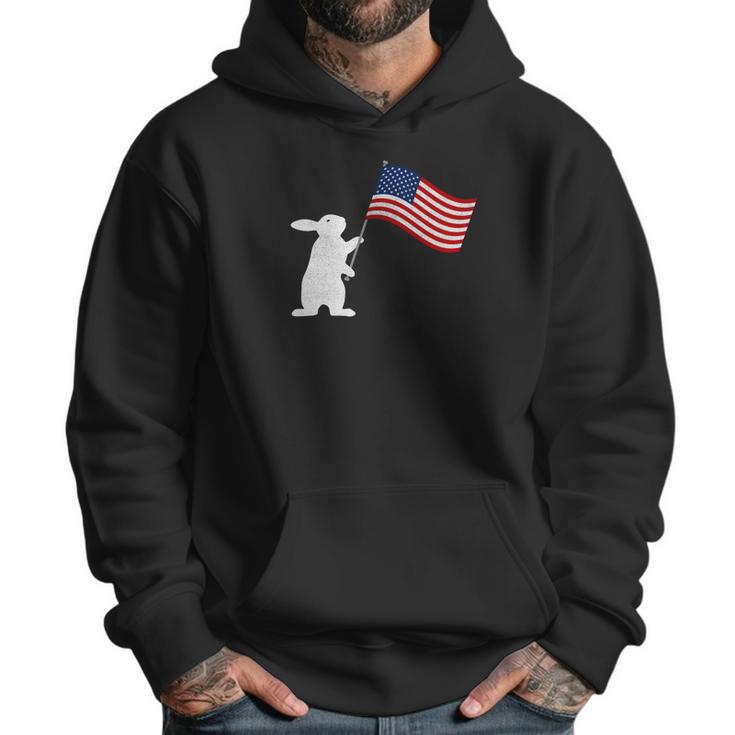 Cute Rabbit Usa Flag World War Champs July 4Th Men Hoodie