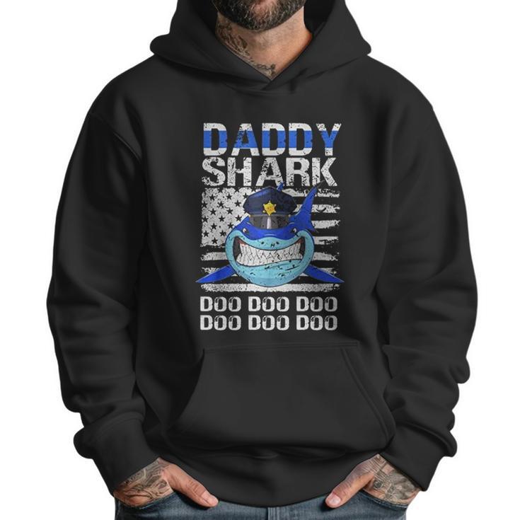 Daddy Shark Doo Doo American Flag Retro Men Hoodie