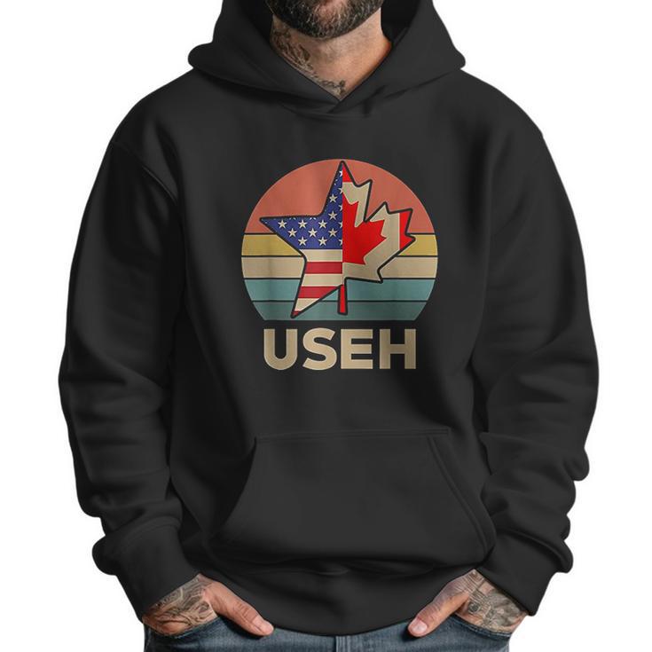 Funny Useh America Canada Flag American Canadian Men Hoodie