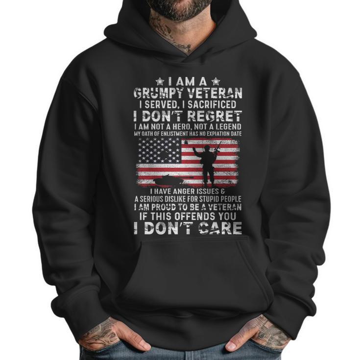 I Am A Groumpy I Served I Sacrificed I Dont Regret Veteran Men Hoodie