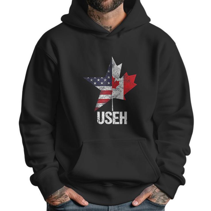 Half Canadian American Useh Canada Usa Flag United States Men Hoodie