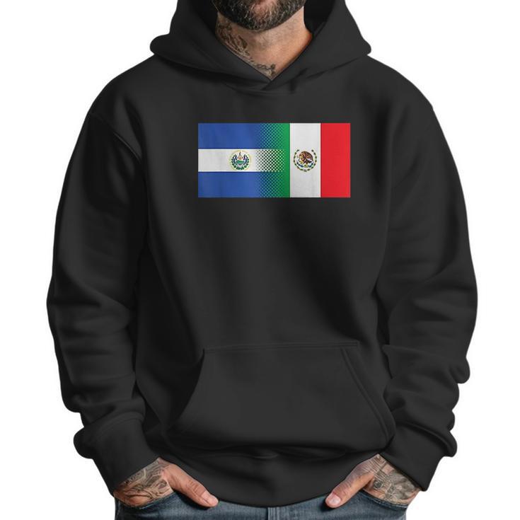 Half Mexican Half Salvadorian Flag Mexico El Salvador Men Hoodie