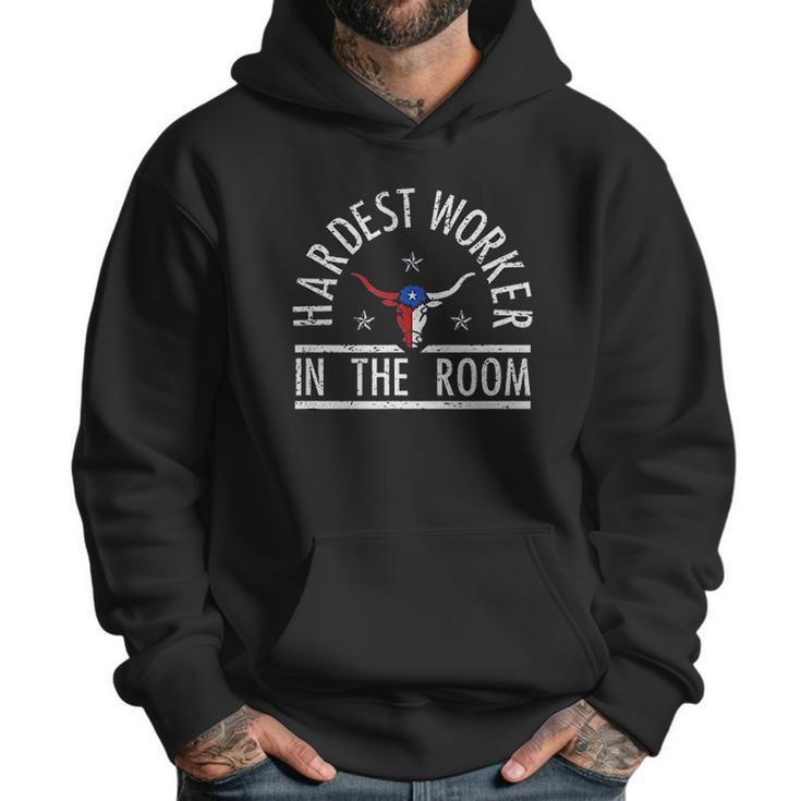 Hardest Worker In The Room Longhorn Flag Men Hoodie