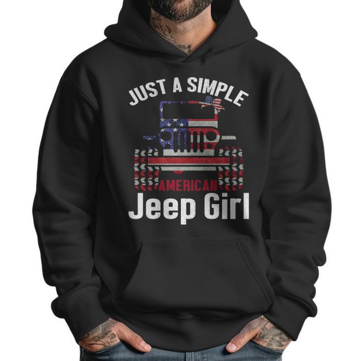 Just A Simple Jeep Girl American Flag 4Th Of JulyMen Hoodie