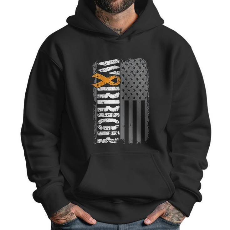 Kidney Warrior  Sideways Awareness Ribbon Usa Flag Men Hoodie