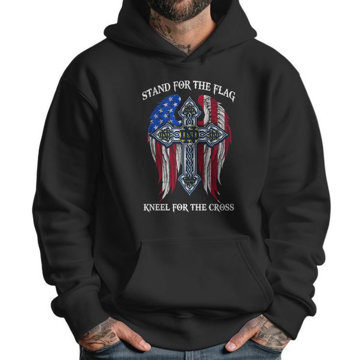 Notre Dame Fighting Irish  Stand For The Flag  Kneel For The Cross Men Hoodie