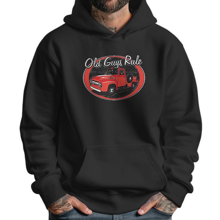 Old Guys RuleShirt For Men | Red Truck | Charcoal Men Hoodie