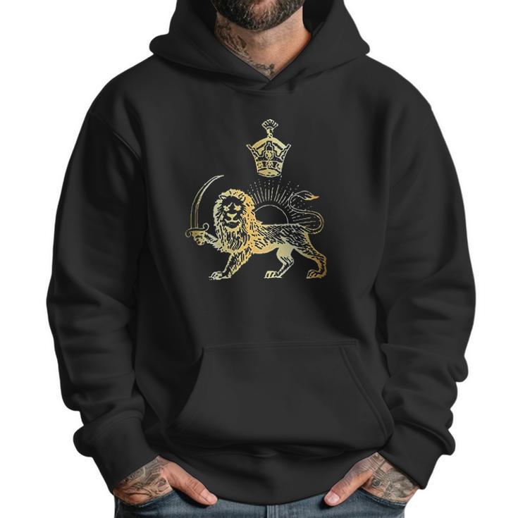 Persian Flag Iranian Lion Sun And Crown Men Hoodie