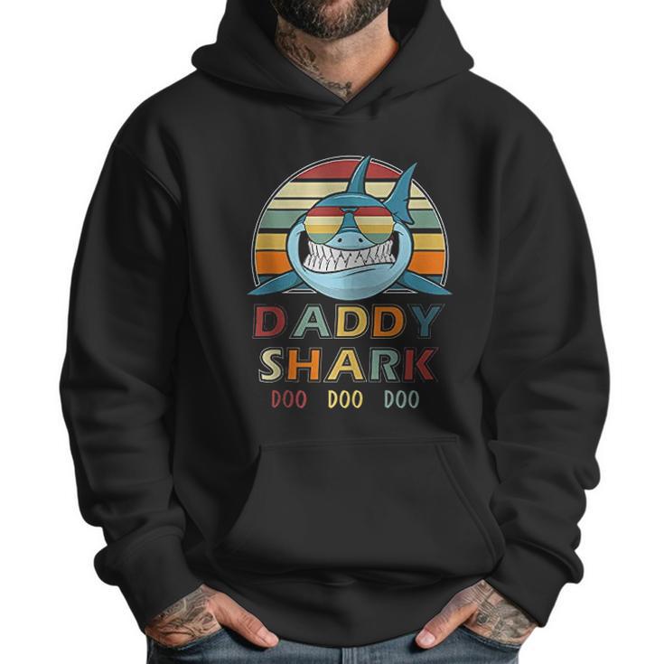 Retro Vintage Daddy Shark Men Hoodie