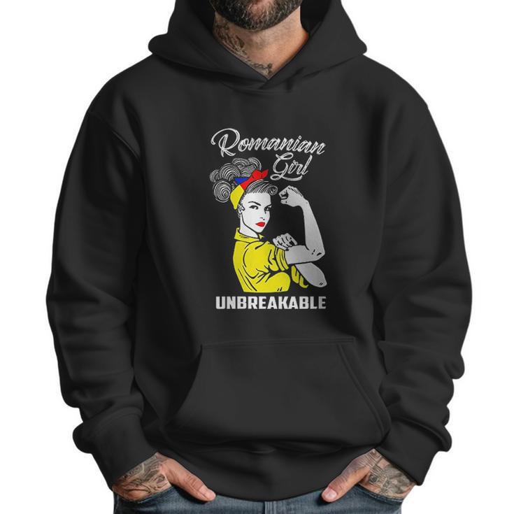 Romanian Girl Unbreakable Heritage Romania Flag Gift Men Hoodie