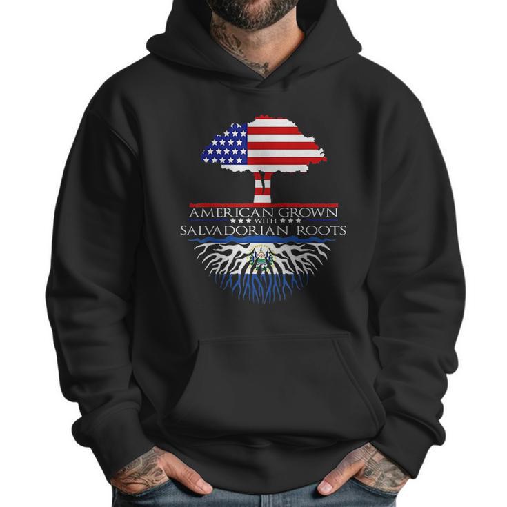 Salvadorian Roots American Grown Us El Salvador Flag Men Hoodie