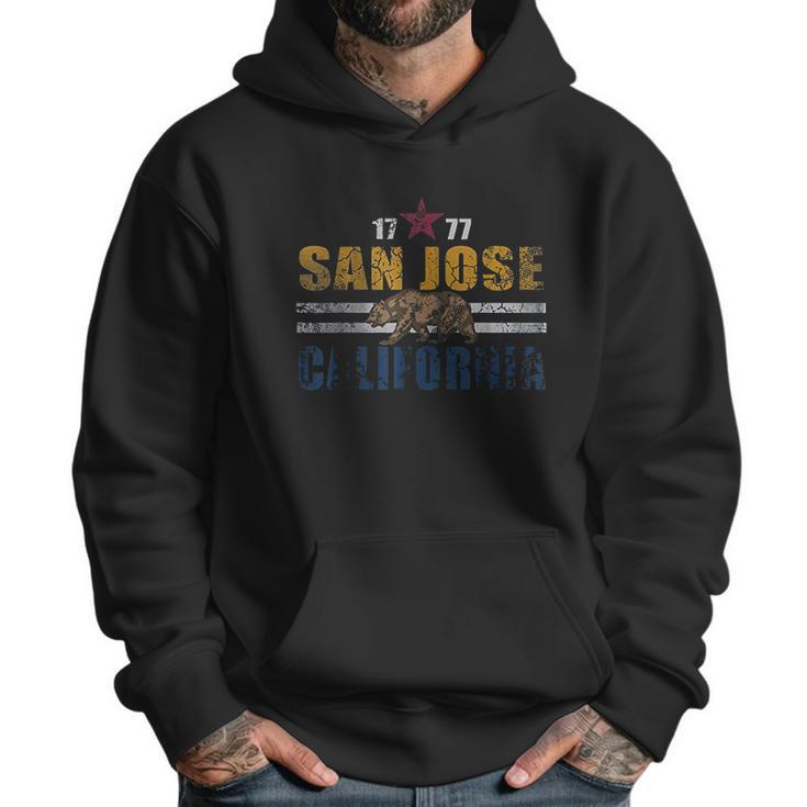 San Jose California Flag Vintage Fade Men Hoodie