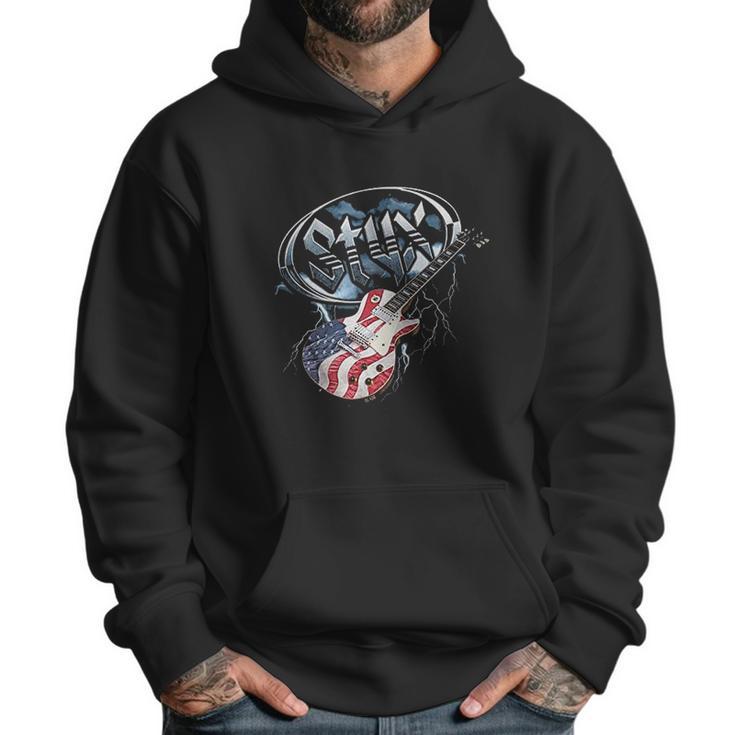 Styx Tall American Flag Guitar Men Hoodie